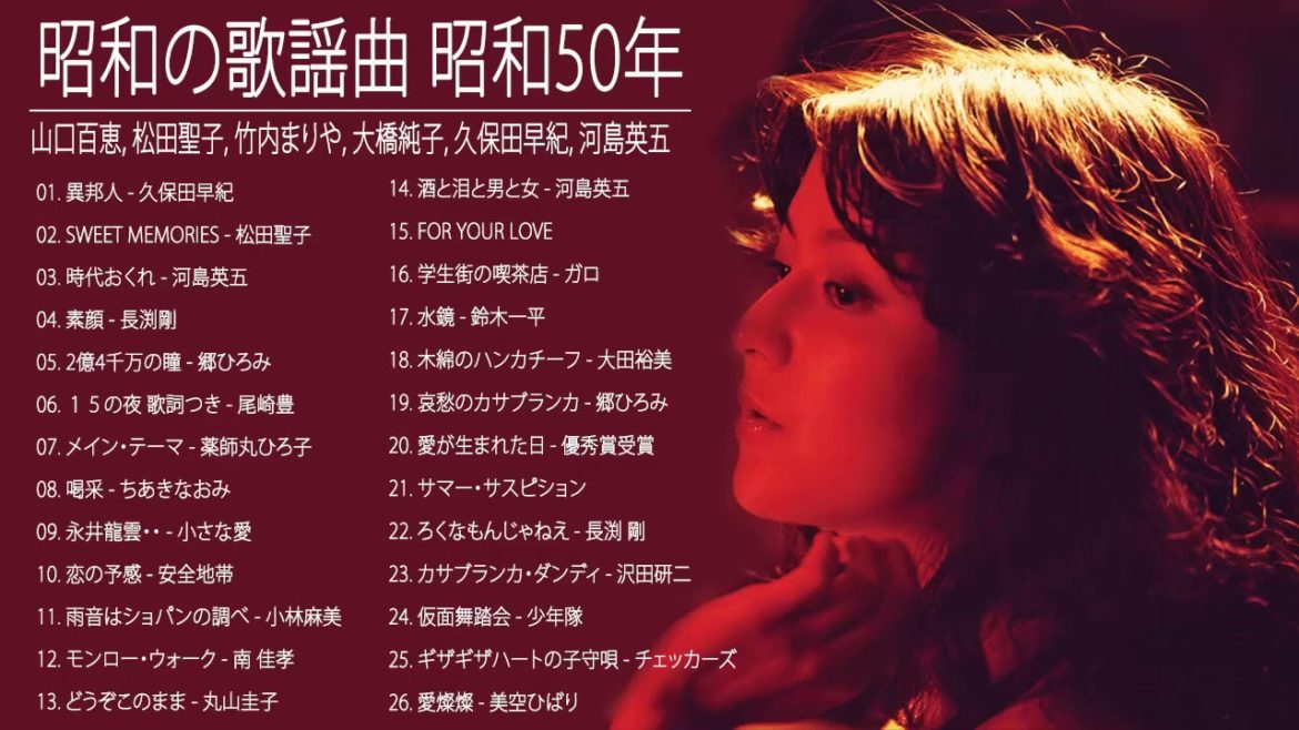 山口百恵, 松田聖子, 竹内まりや, 大橋純子, 久保田早紀, 河島英五 , 尾崎豊, Ozaki Yutaka 🌸 昭和の歌謡曲 昭和50年～ ♪ 昭和の名曲 歌謡曲メドレー 3