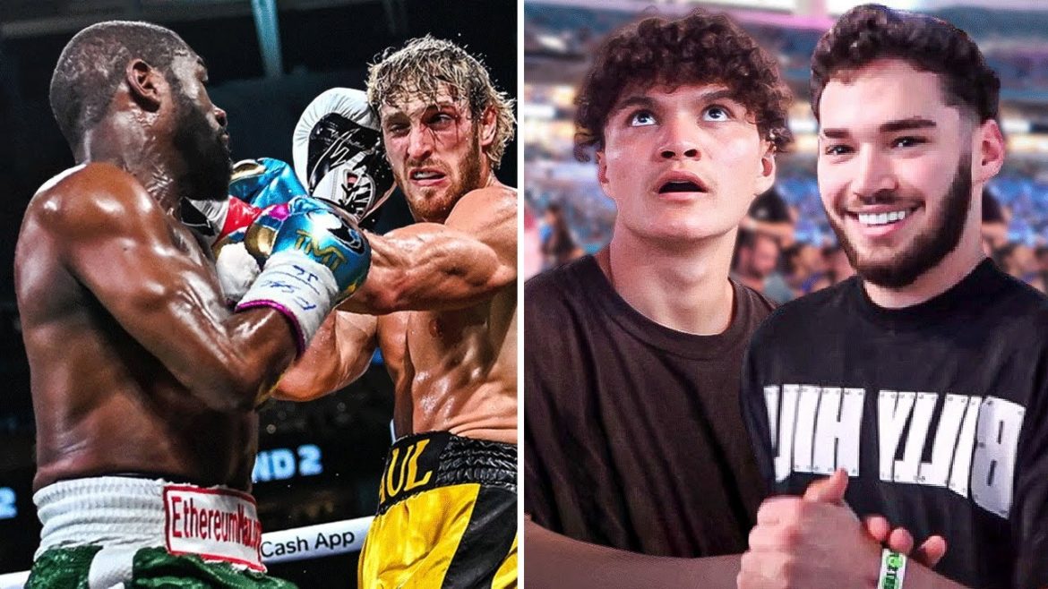 YouTubers React To Logan Paul vs Floyd Mayweather Live!