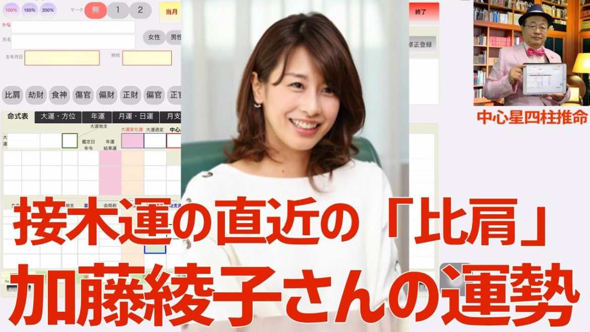 接木運の直近の「比肩」★加藤綾子さんの運勢