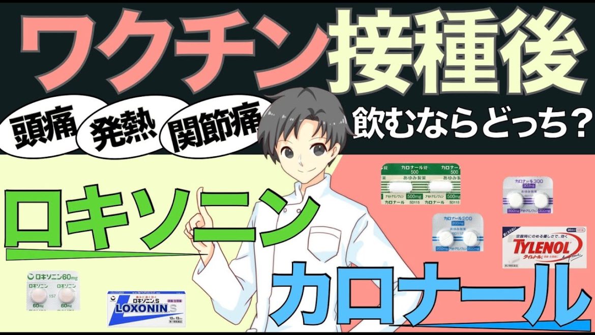 【副反応の対処法】カロナールとロキソニンどちらを使えばいいの？新型コロナワクチン接種後について【薬剤師が解説】