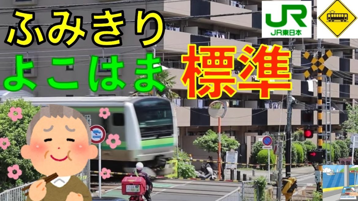 【踏切】標準的な踏切　JR横浜線　Japan Railway crossing JR Yokohama LINE RAILWAY(Kanagawa japan)