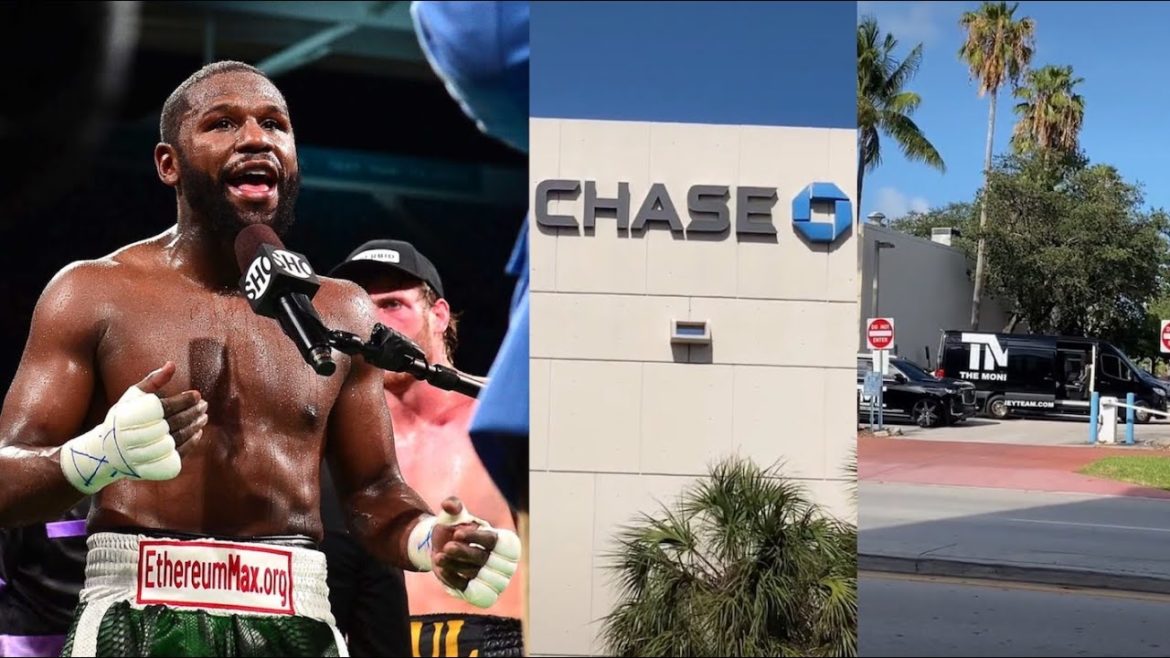 Floyd Mayweather Goes To The Bank Right After Fighting Logan Paul