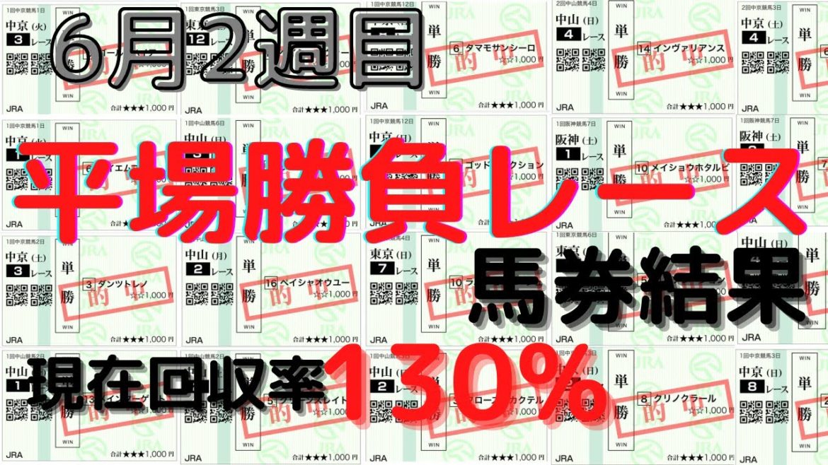 【競馬予想】６月２週目の平場勝負レース馬券結果！単複買い研究所の注意事項！