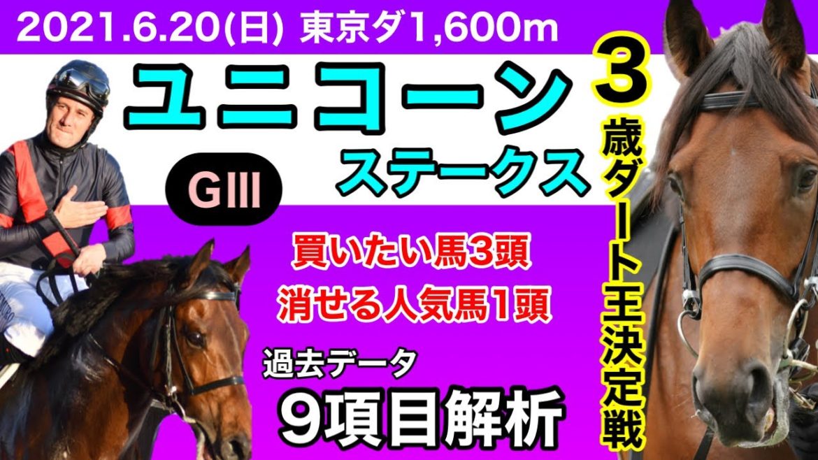 【ユニコーンステークス2021】過去データ9項目解析!!買いたい馬3頭と消せる人気馬1頭について(競馬予想)