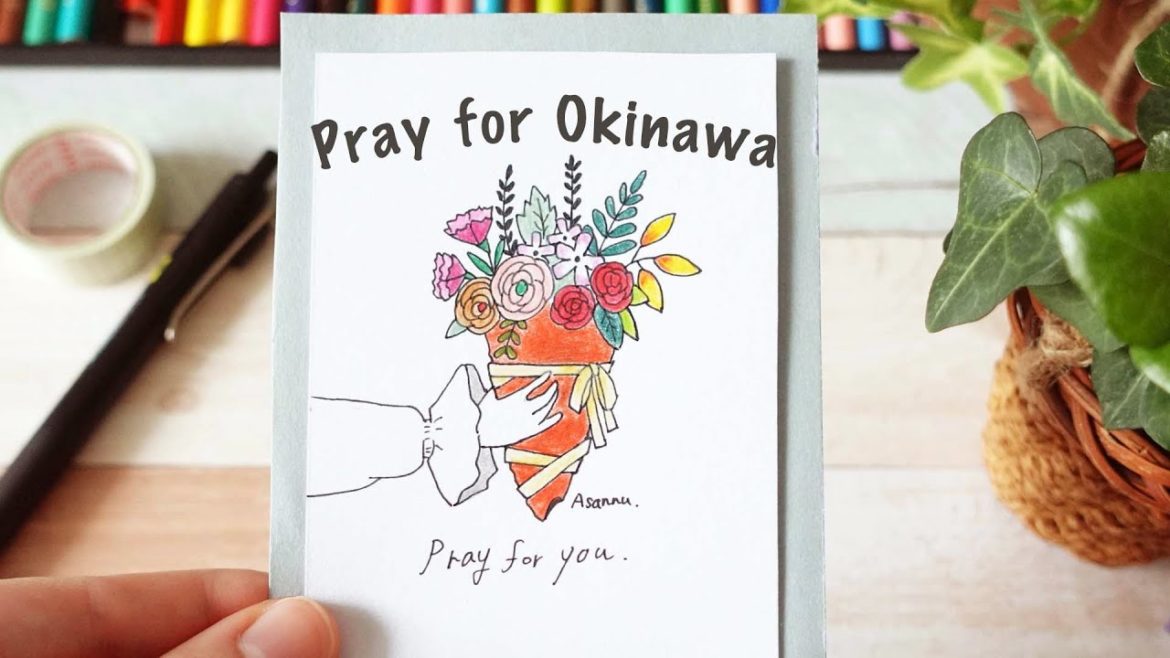 【大切な日】願いを込めて花束を描く｜慰霊の日Okinawa｜色鉛筆イラスト