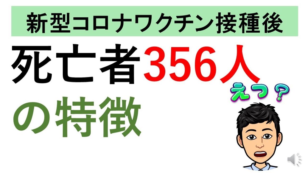 356人死亡のデータ　コロナワクチン副反応　　ファイザーワクチン　男女別　年齢別　日数別　回数別　厚生労働省データより 2021.6.23