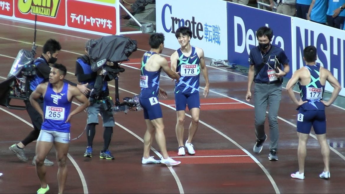 男子100m代表決定  陸上日本選手権2021   桐生、多田、山縣、サニブラウン