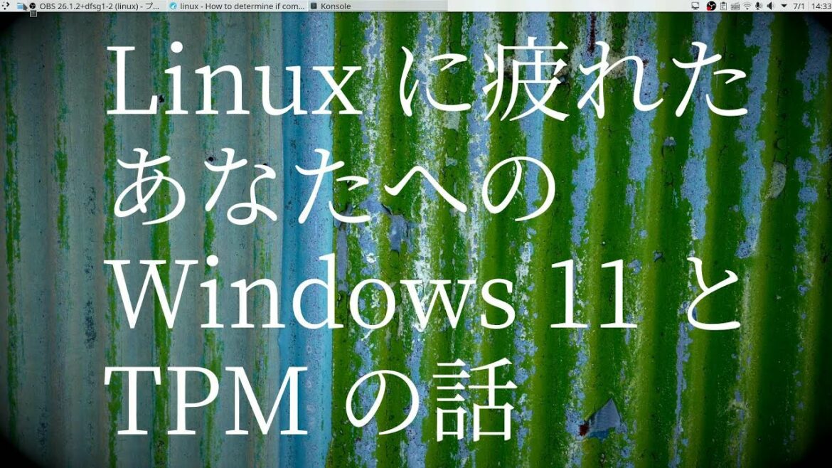 (with englih subs) Linux に疲れたあなたへの Windows 11 と TPM の話
