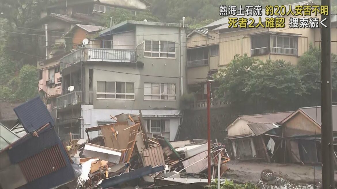 121人が避難「目の前で家が流れていった…」　女性2人死亡、4人救助、生存確認の6人を救助活動中　静岡・熱海市の土石流災害