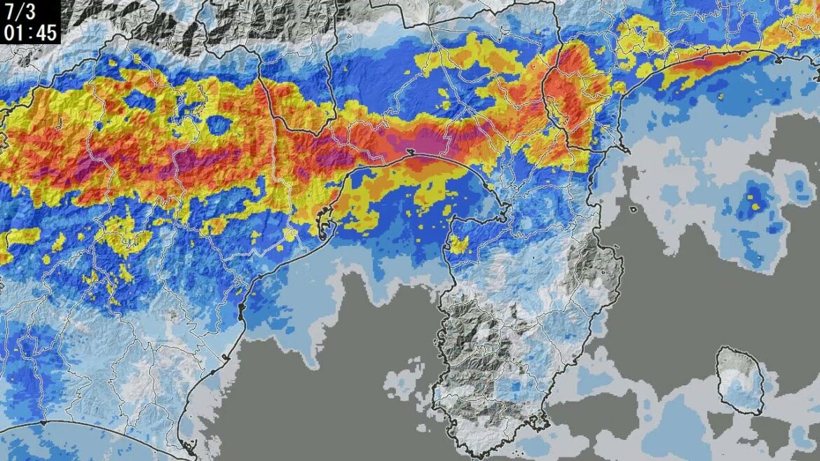 静岡熱海土石流 2021/7/2-3 気象レーダー