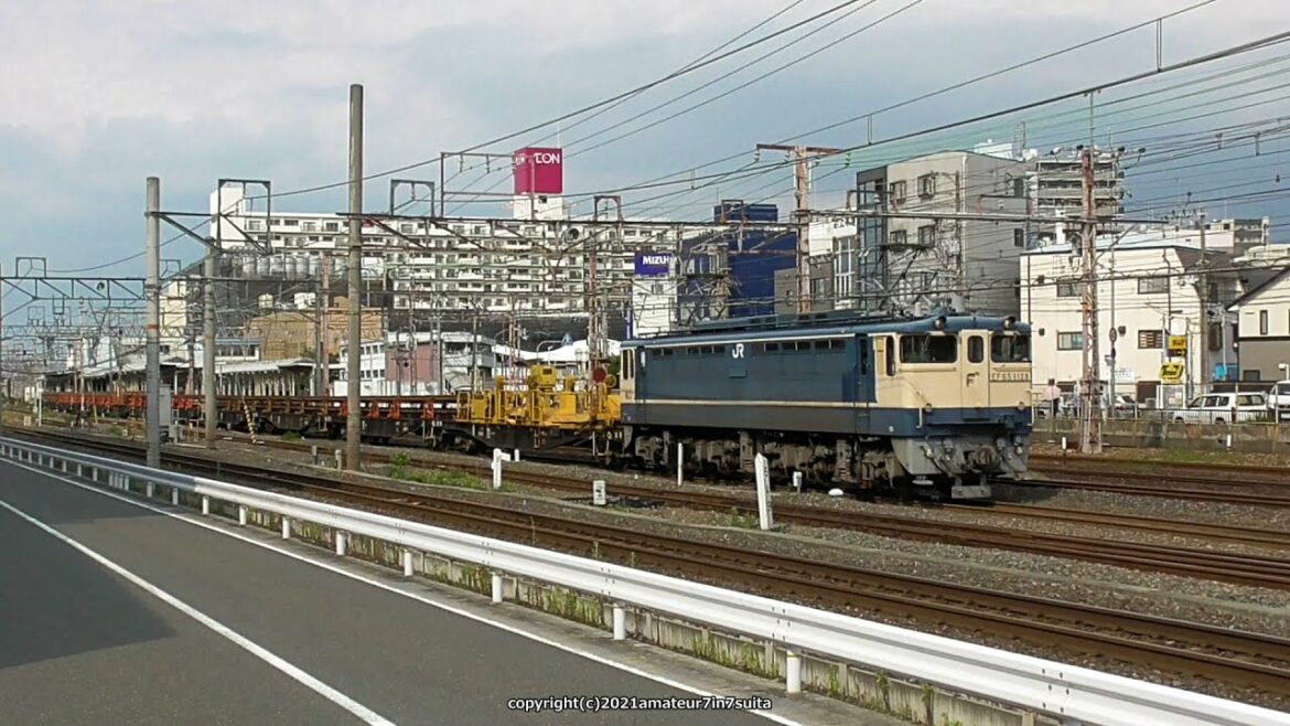 《JR西日本》ロングレール4本を載せたロンチキ 牽引はEF65 1128号機（R3.6.25）