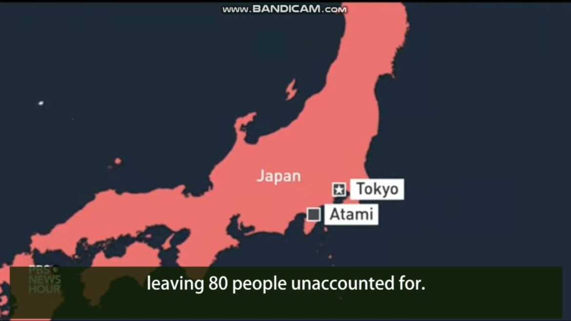 ニュースで英語　  熱海の土砂崩れ、PBSの続報