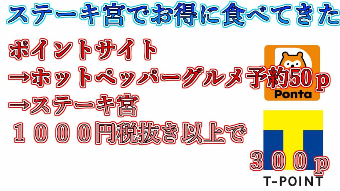 ステーキ宮 ８の日と予約とポインサイトでTクーポンでお得に食べよう