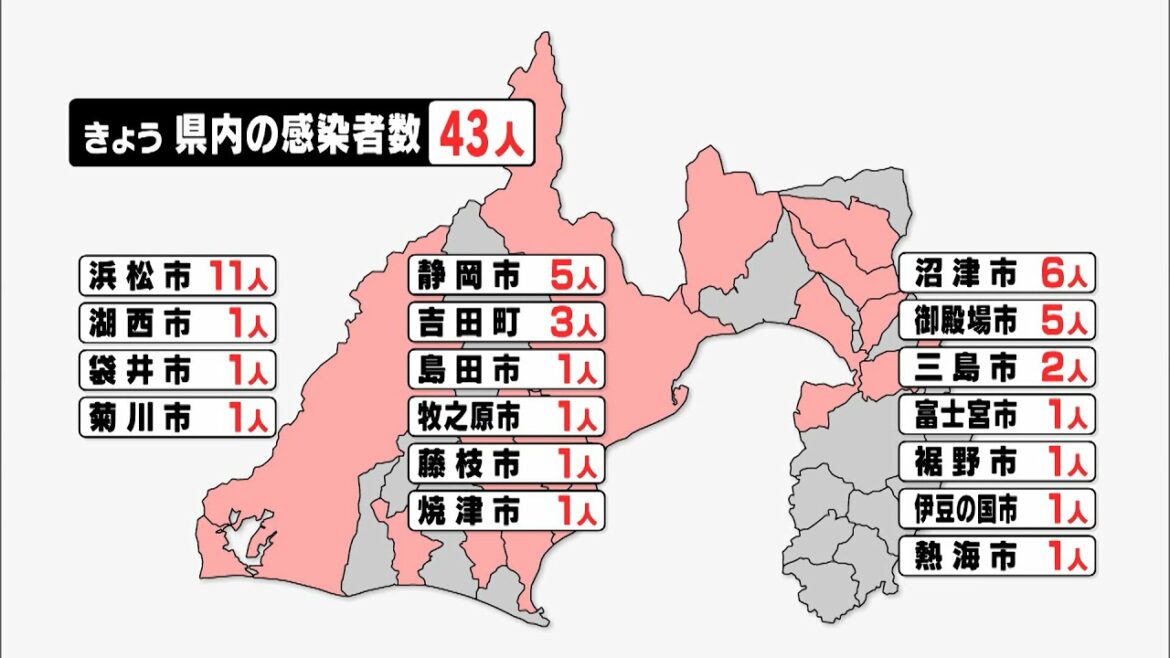 【新型コロナ】静岡県内43人感染　スポーツスクールでクラスター