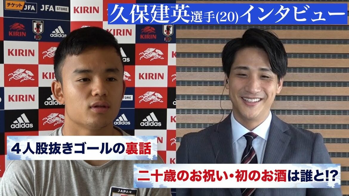 【サッカー日本代表】久保建英選手 インタビュー｜4人股抜きゴールとゴールパフォーマンスの裏話とは!?二十歳のお祝い・初のお酒は誰と!?スペイン戦そして東京五輪への意気込みも語る！