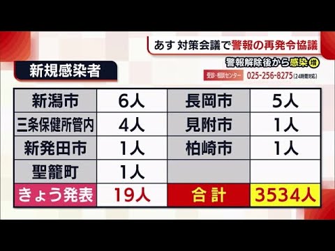 〈新型コロナ〉新たに19人の感染確認 中越高校関連は新たに7人 計22人に【新潟】 (21/07/15 18:35) 〈新型コロナ〉新たに19人の感染確認 中越高校関連は新たに7人 計22人に【新潟】 (21/07/15 18:35)