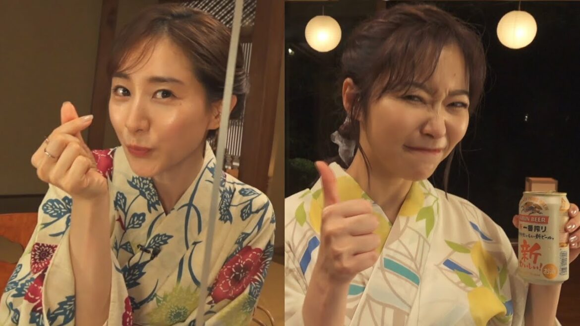 田中みな実＆指原莉乃、浴衣姿で撮影会！　ポーズにダメ出し？　オンラインイベントで乾杯「さあみんなで、おいしいビール！一番搾りの会 2021 夏Ver.」