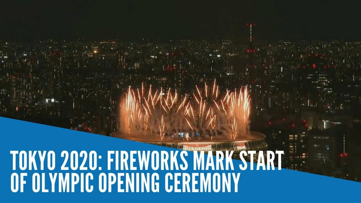 東京2020：花火大会開会式開始