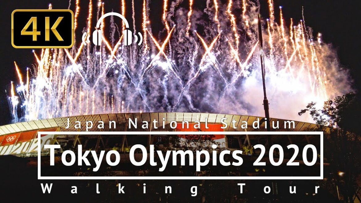 東京オリンピック2020日本国立競技場周辺のストリートビュー-日本 [4K/Binaural]