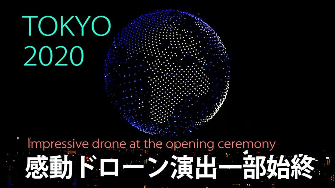【感動のドローン!!】東京の夜空に美しい地球　Tokyo Olympics .The earth in the night sky of Tokyo comes to mind