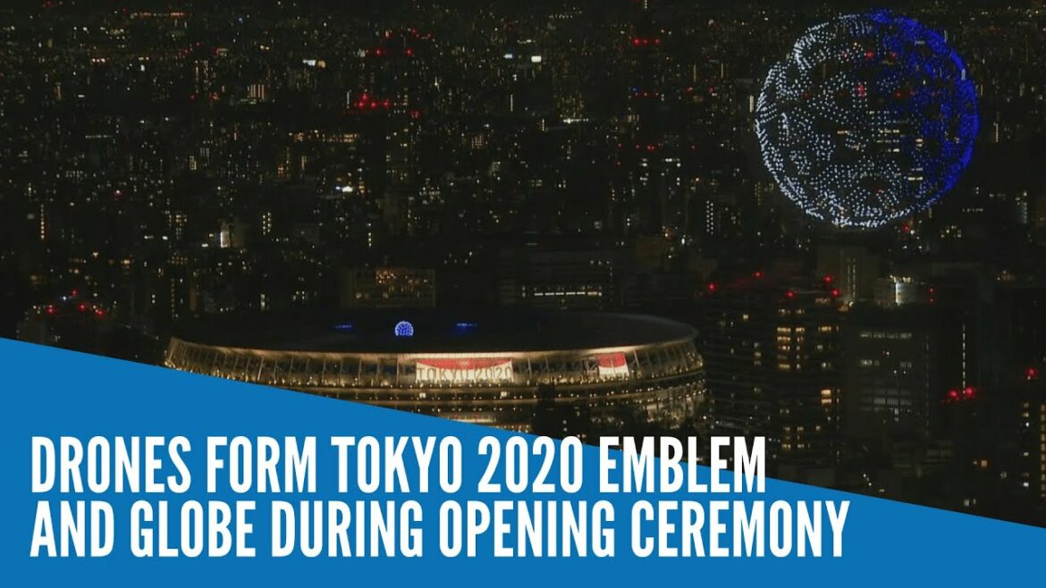 ドローンは開会式​​で東京2020のエンブレムと地球儀を形成します