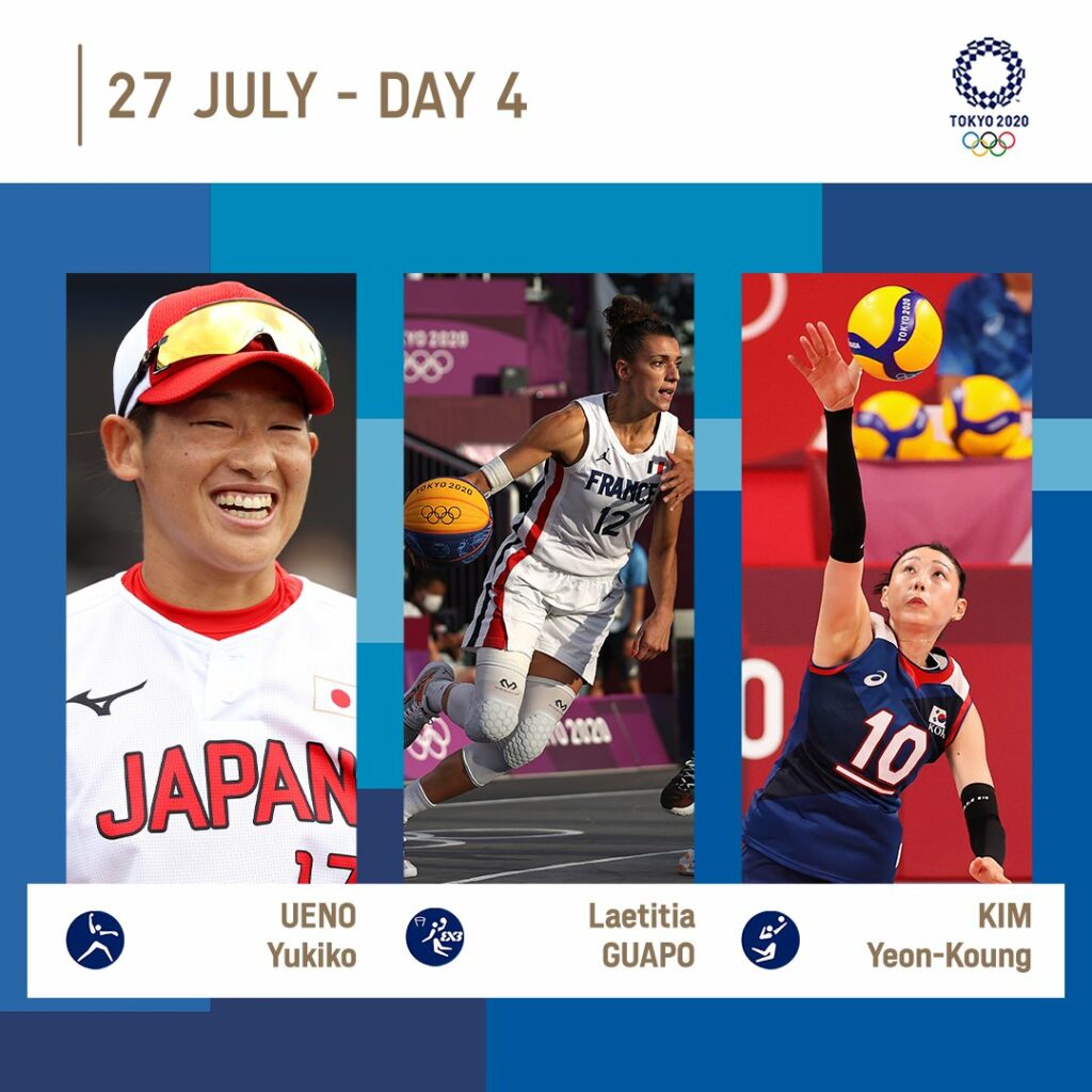 4日目⃣| 観戦選手@ Olympics＃Tokyo2020上野由岐子Laëtitia..。