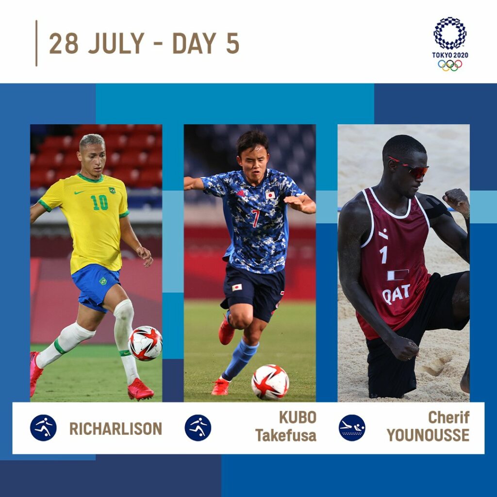 5日目⃣| 観戦選手@ Olympics＃Tokyo2020 @ richarlison97 KUBO T .. ..