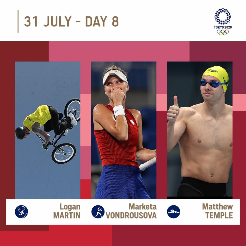 8日目⃣|  @ Olympics＃Tokyo2020を見るアスリートLoganMartinMarkétaVo.. ..