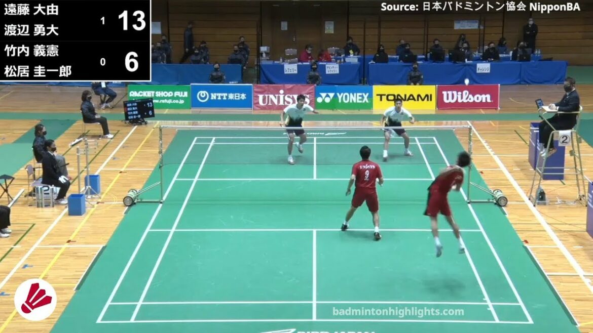 簡単に勝つ | 遠藤 大由 / 渡辺 勇大 vs 竹内 義憲 / 松居 圭一郎 | 2021 準々決勝 74回全日本総合バドミントン選手権大会 | バドミントン日本 簡単に勝つ | 遠藤 大由 / 渡辺 勇大 vs 竹内 義憲 / 松居 圭一郎 | 2021 準々決勝 74回全日本総合バドミントン選手権大会 | バドミントン日本