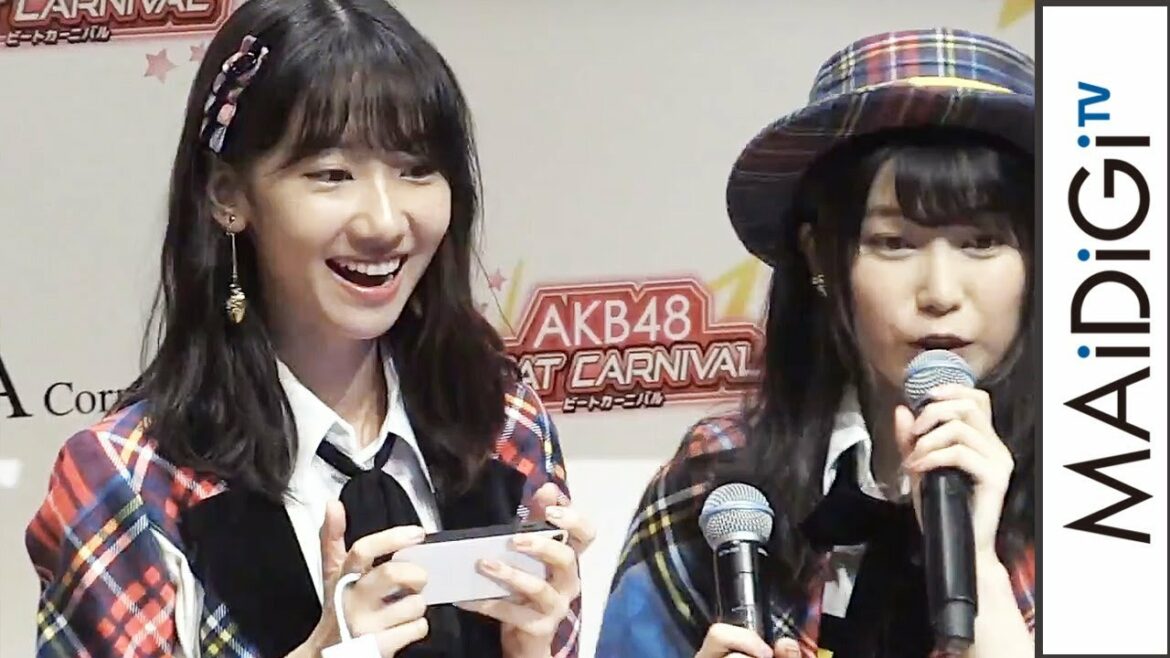 柏木由紀、音ゲーで見事な腕前を披露！「AKB48ビートカーニバル」記者発表会2