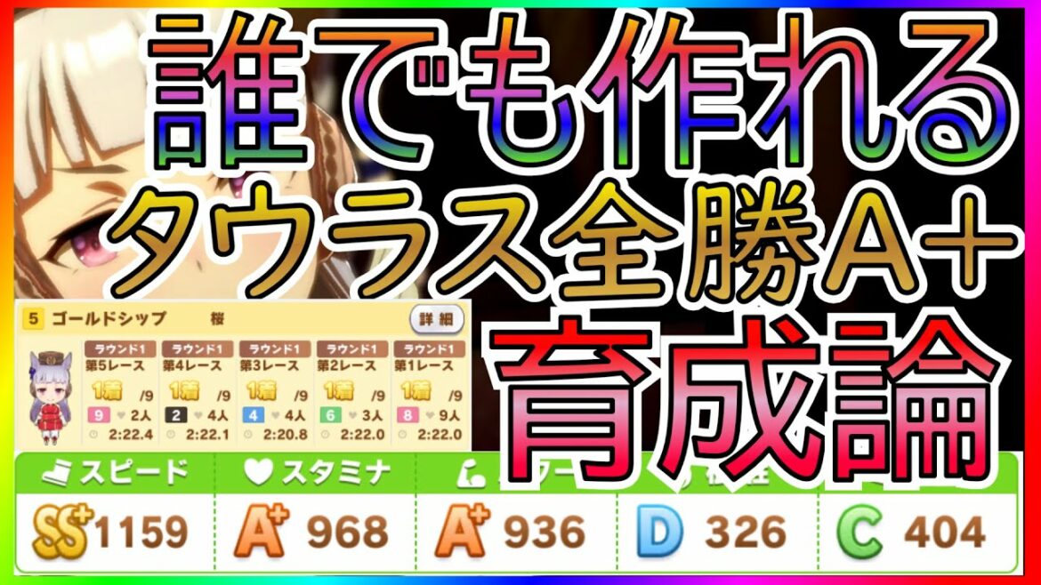 【ウマ娘】再現性◎/タウラス杯全勝!!!A+育成論/誰でも作れる!!【Aランク/競技場/タウラス杯】 【ウマ娘】再現性◎/タウラス杯全勝!!!A+育成論/誰でも作れる!!【Aランク/競技場/タウラス杯】