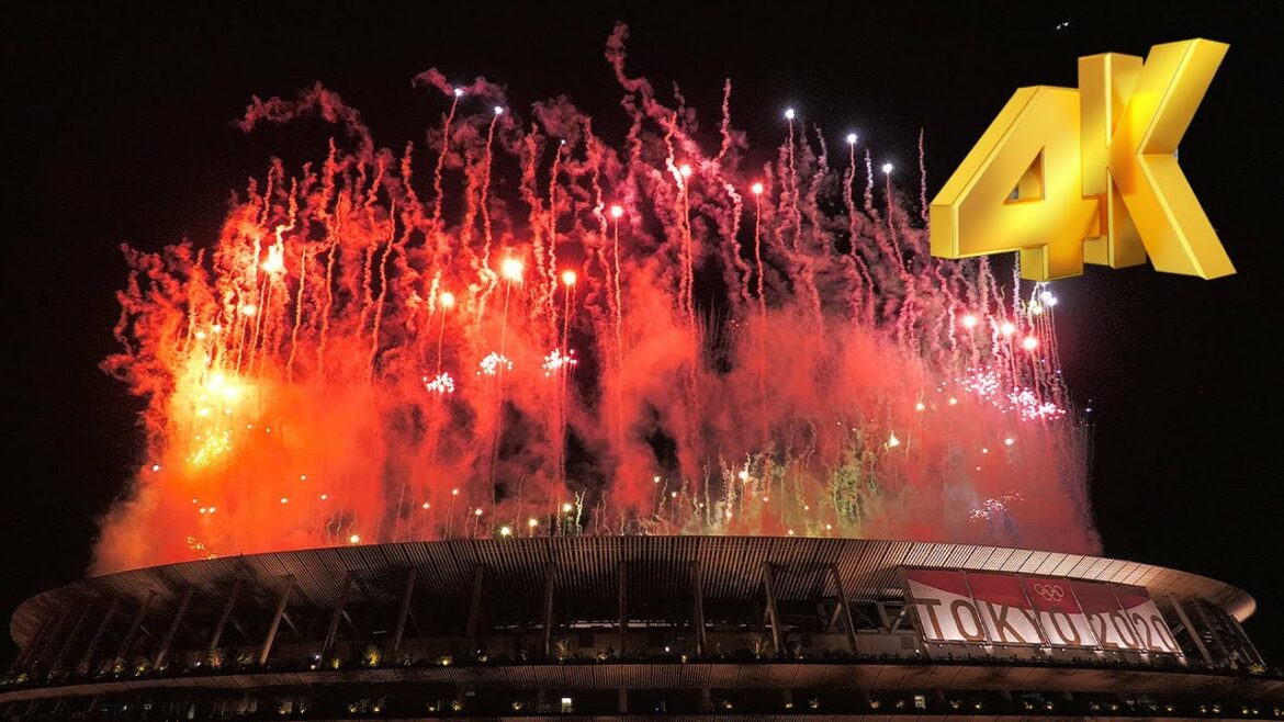 [4K]東京オリンピック閉会式! 感動のフィナーレ花火! 東京からパリへ! 国立競技場