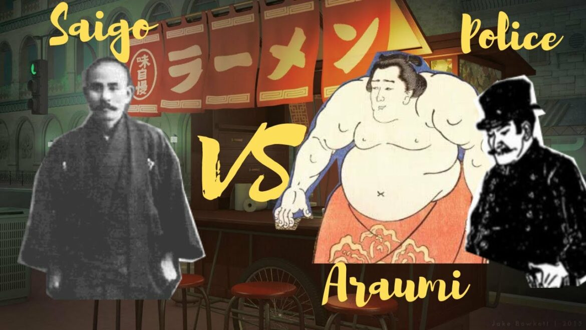When Shiro Saigo demolished Sumo wrestlers and policemen in a brawl (subtitles) 西郷四郎