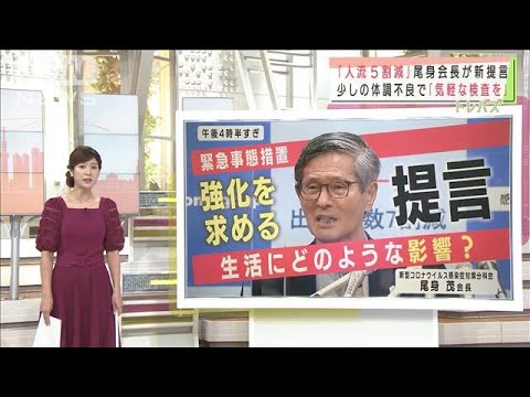 「人流5割減」デパ地下抑制? 尾身会長が新提言(2021年8月12日) 「人流5割減」デパ地下抑制? 尾身会長が新提言(2021年8月12日)