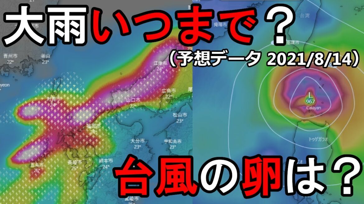 【2021年台風・大雨情報】大雨はいつまで？　南海上には台風の卵が２つ？　８/1４（土）時点の海外予報モデルを解説