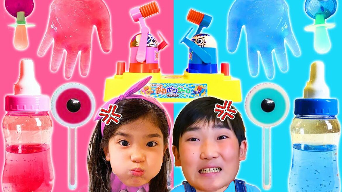 こたくんとみのちゃんまたケンカ💢仲直りできる？ピンクvsブルーで対決！＊Pink Food VS Blue Food Challenge　こたみのチャンネル