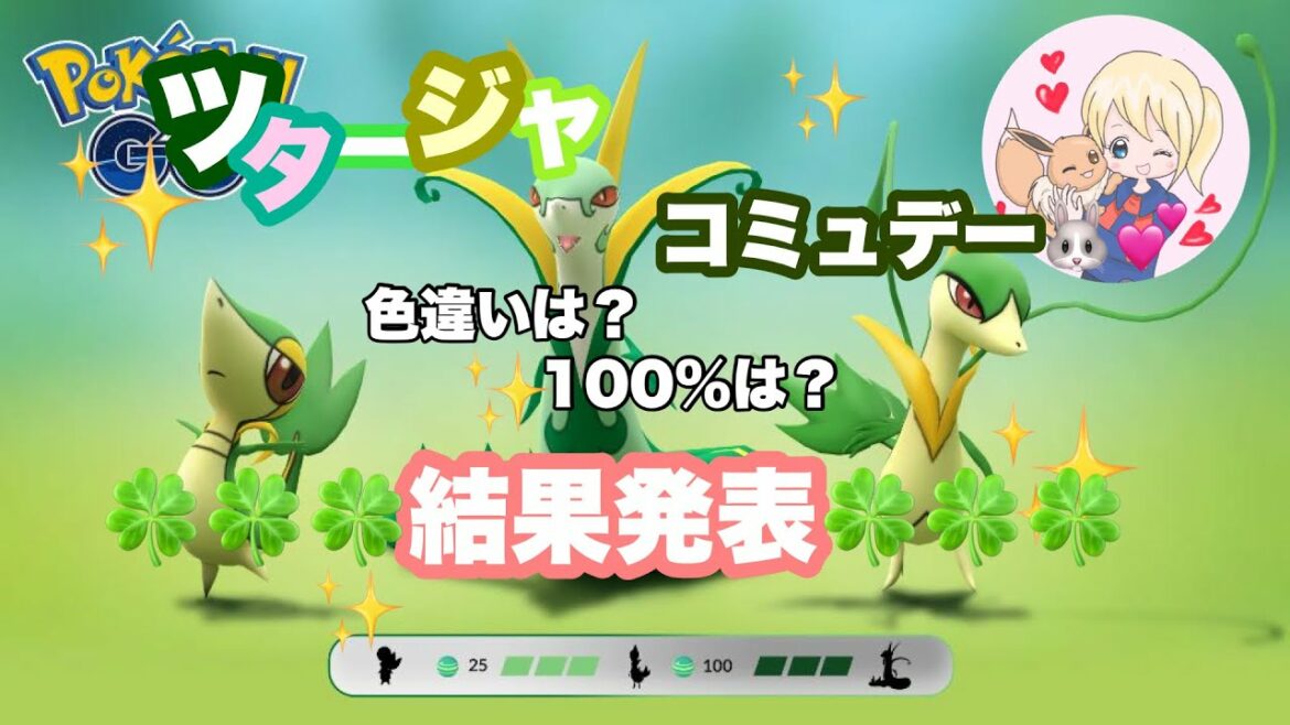 【ポケモンGO】ツタージャコミュデー結果発表🍀💖🍀💖🍀まさかの大誤算😫💦色違い、高個体、みんなの結果も教えてね🥰💕