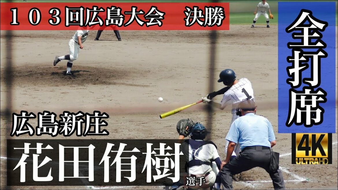 【プロ注目二刀流】花田侑樹選手（広島新庄）全打席！【103回広島高校野球／決勝】