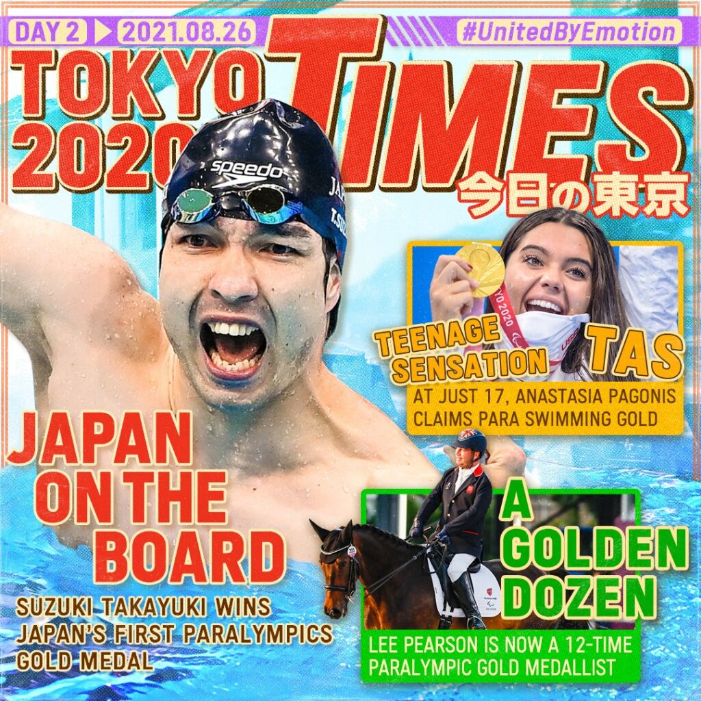 東京2020タイムズのフロントページ2日目の壮大な瞬間⃣...