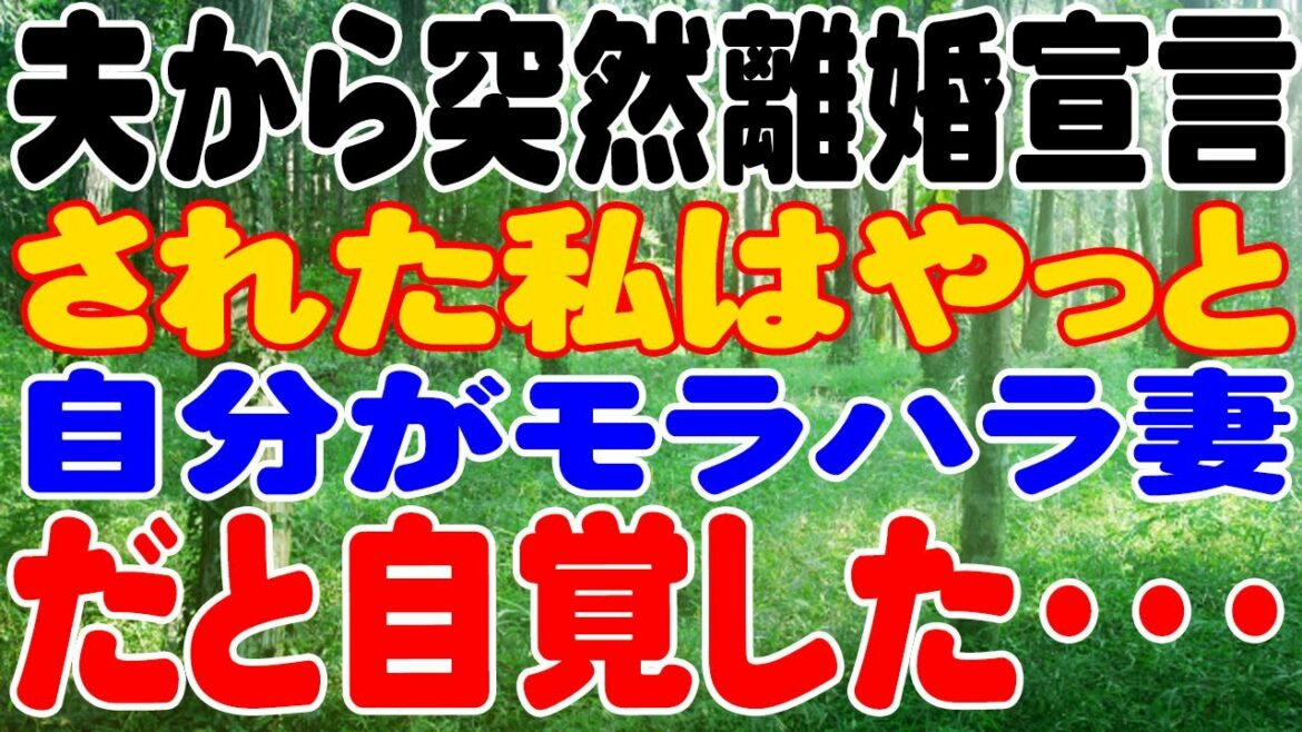 【スカッと】夫から突然離婚宣言された私はやっと自分がモラハラ妻だと自覚した・・・ 【スカッと】夫から突然離婚宣言された私はやっと自分がモラハラ妻だと自覚した・・・