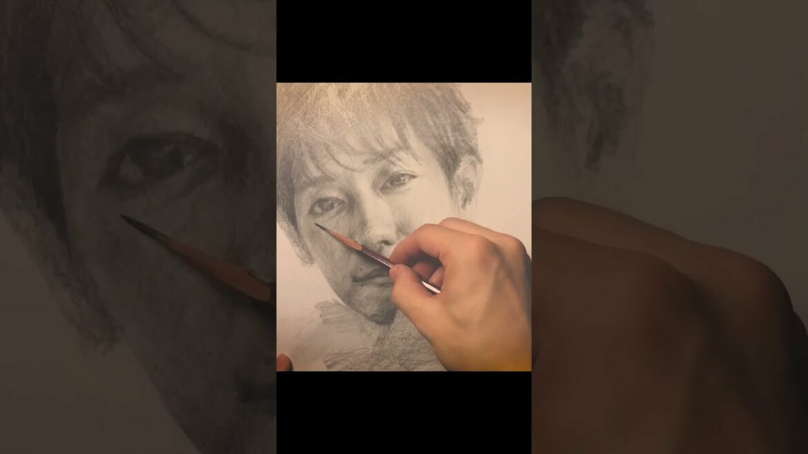 一時間で佐藤健  鉛筆画　#shorts
