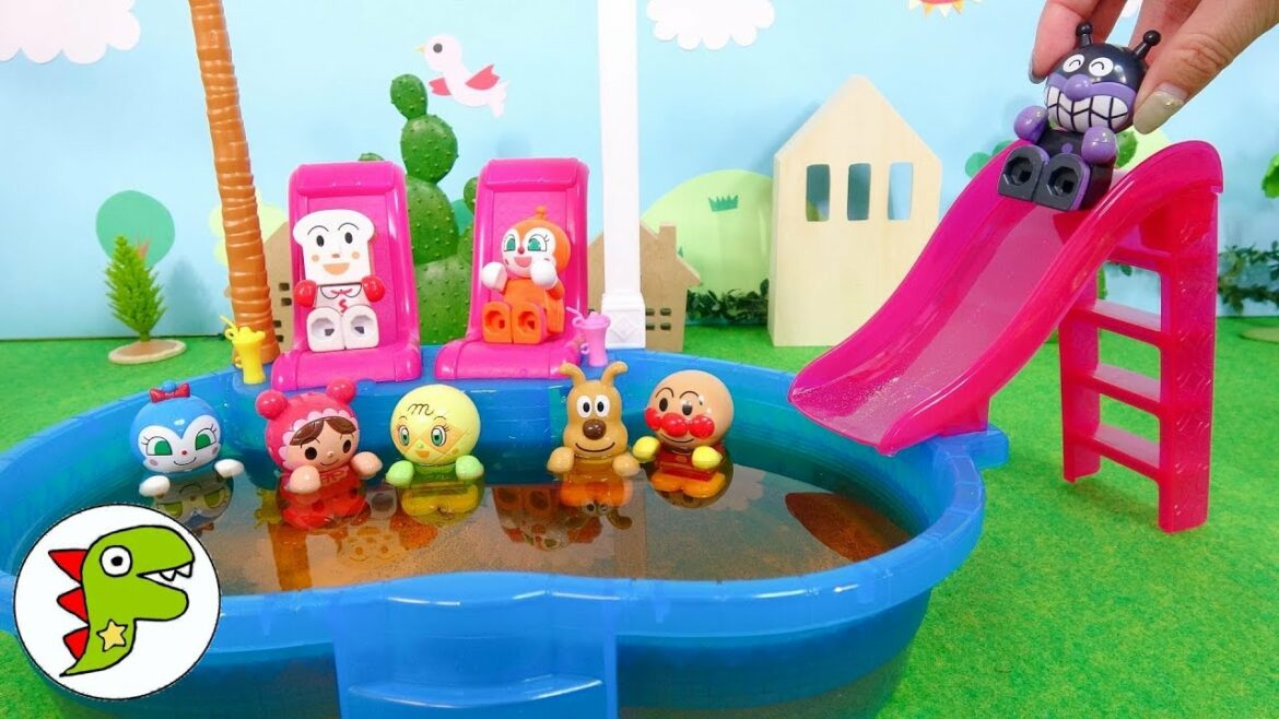 アンパンマン おもちゃアニメ ばいきんまんたちがプールで遊ぶよ！バスボムを入れちゃおう！ トイキッズ