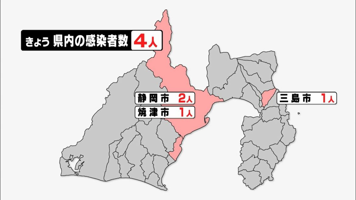 【新型コロナ】静岡県内4人感染　12日連続で新規感染者が1桁