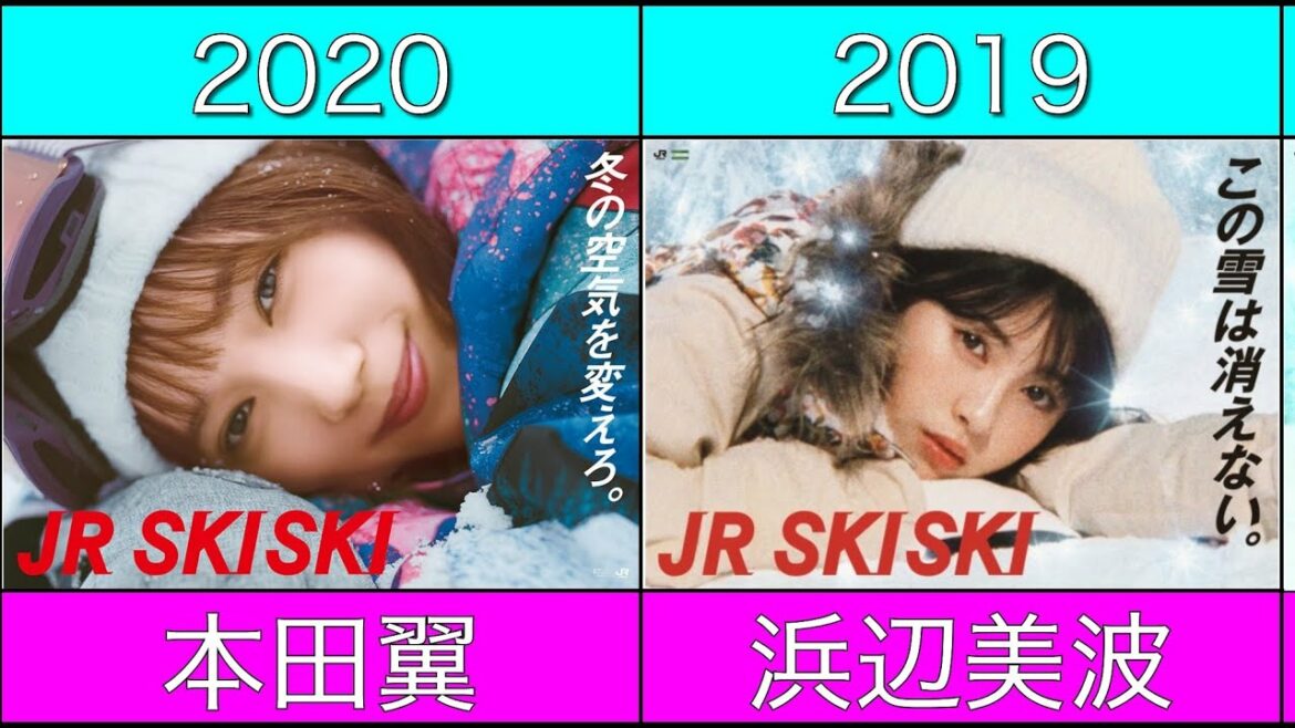 JR SKISKI歴代キャンペーン出演者一覧【本田翼/浜辺美波/広瀬すず/川口春奈/岡田健史/松本穂香/北村匠海/窪田正孝/桜井日奈子/伊藤健太郎/原田知世/浜田雅功/宮沢氷魚/山本舞香/平祐奈】