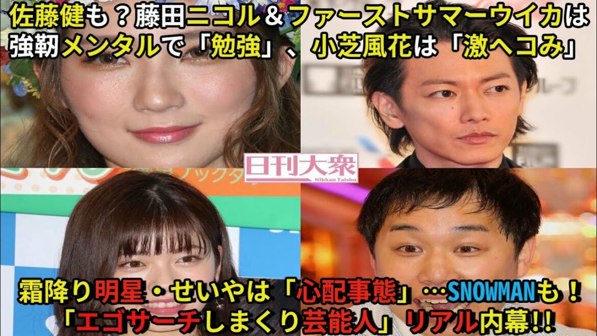 【佐藤健】佐藤健も？藤田ニコル＆ファーストサマーウイカは強靭メンタルで「勉強」、小芝風花は「激ヘコみ」、霜降り明星・せいやは「心配事態」…SnowManも！「エゴサーチしまくり芸能人」リアル内幕!!