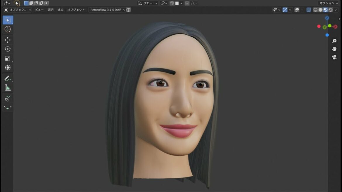 Blenderで石原さとみをモデリングした結果 01
