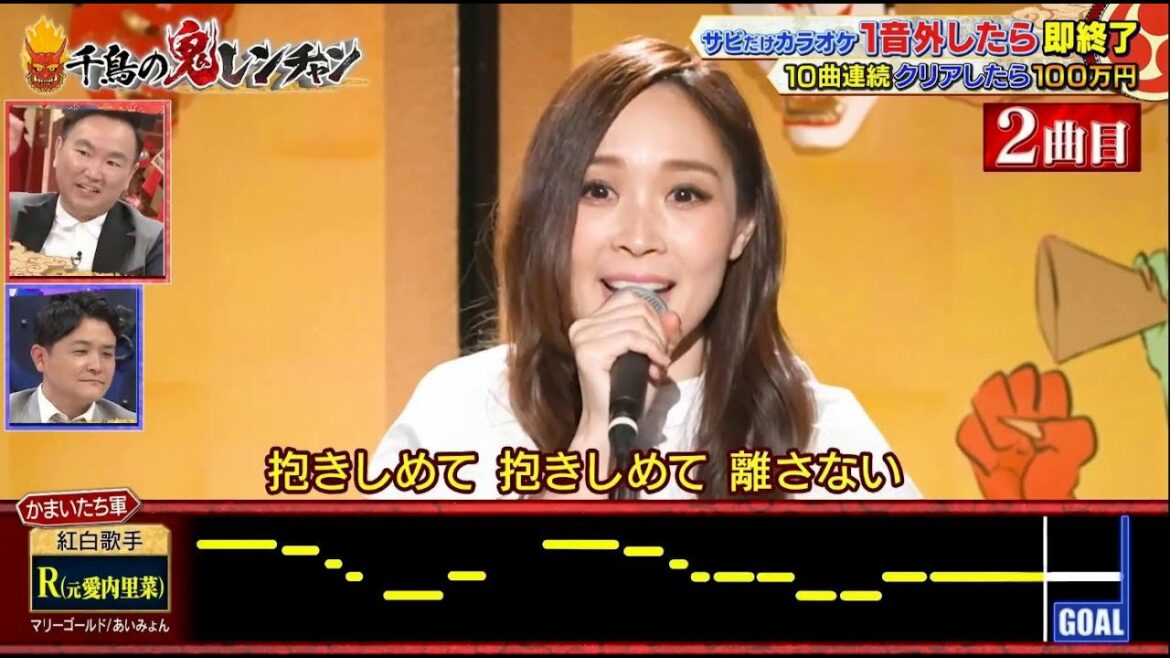 R元愛内里菜 【千鳥の鬼レンチャン サビだけカラオケ】