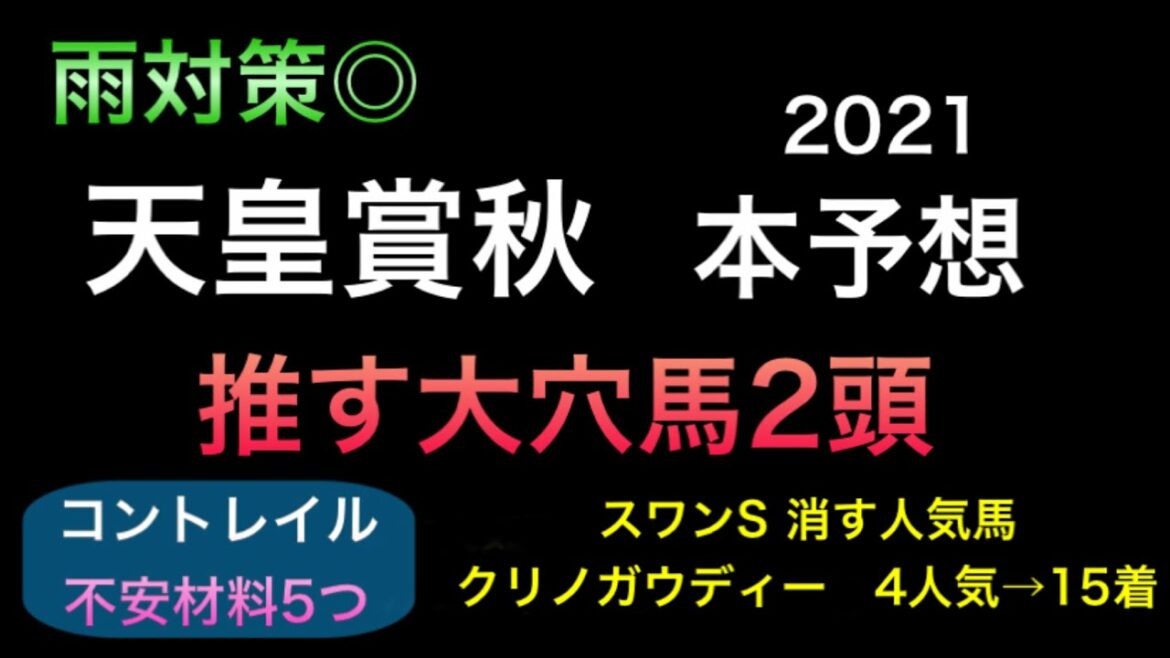 【競馬予想】　天皇賞秋　2021 予想