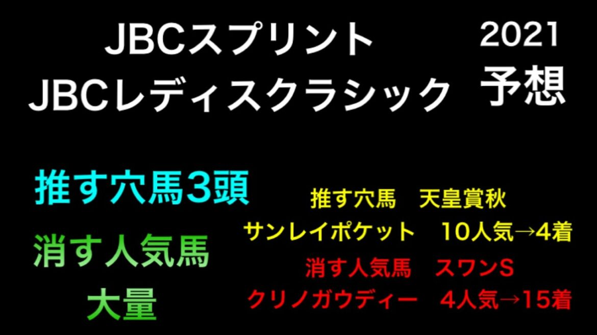 【競馬予想】 JBCスプリント JBCレディスクラシック 2021 予想 【競馬予想】 JBCスプリント JBCレディスクラシック 2021 予想
