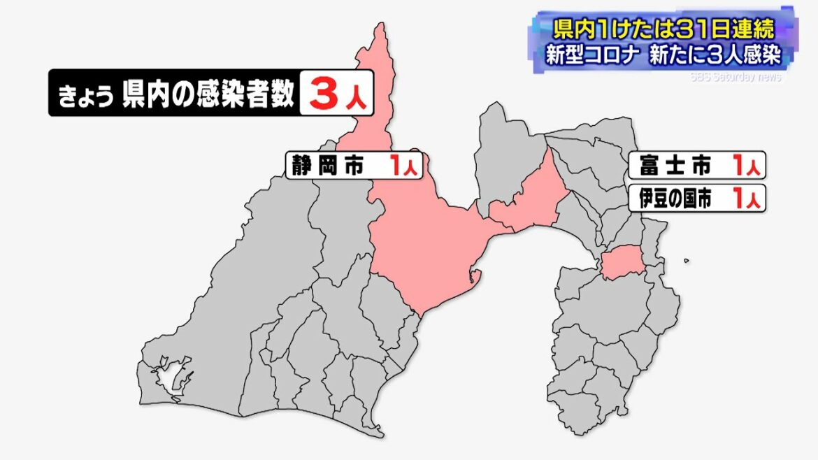 【新型コロナ】県内3人新規感染 一桁は31日連続に（静岡県）